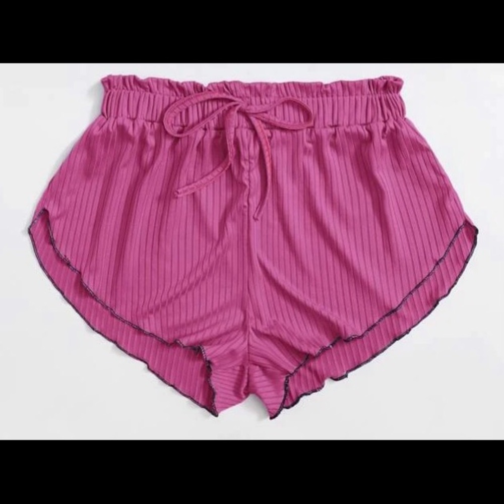 Ribbed pajama shorts